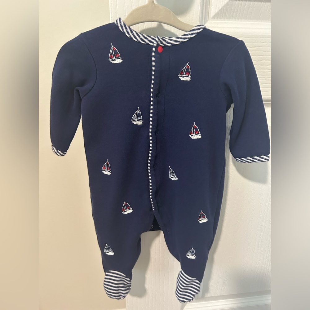 Baby Boys Sailboat Coveralls